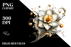 Shiny Daffodil with Gold | Sublimation | Clipart Product Image 2