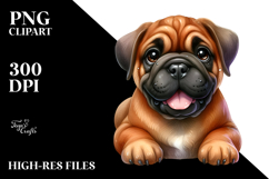 Watercolor Cute Bullmastiff PNG Product Image 2
