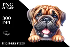 Cute Bullmastiff in Watercolor, PNG Product Image 2