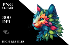 Abstract Watercolor Kitten PNG Product Image 2