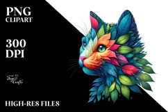 Abstract Watercolor Kitten PNG Product Image 2
