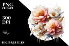 Glossy Peonies Abstract, High-Res PNG Product Image 2