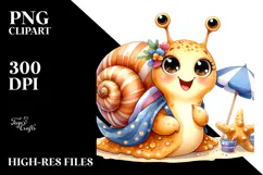 cute Baby Snail at the Beach PNG Product Image 2