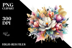 Colorful Bouquet with Gold Foil and Magnolia Product Image 2