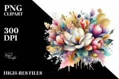 Colorful Bouquet with Gold Foil and Magnolia Product Image 3