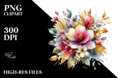 Colorful Bouquet with Gold Foil and Magnolia Product Image 2