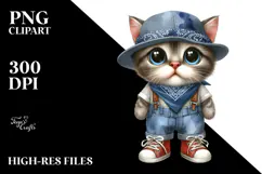 Baby Cat with Big Eyes | Watercolor Clipart Product Image 2
