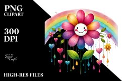 Simple Hanging Flower Hearts Watercolor PNG Product Image 2