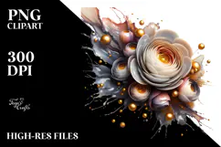 Abstract Glossy Ranunculus Made of PNG Product Image 2