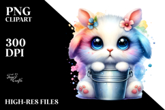 Happy Vibrant Cute Baby Bunny Crazy Eyes PNG Product Image 2