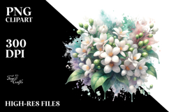 Jasmine Watercolor Splash PNG Product Image 2