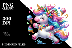 Cute Unicorn Dancing Funny PNG Product Image 2