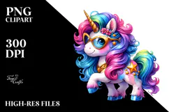 Floral Wreath Unicorn PNG Product Image 2