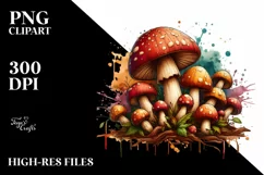 Detailed Wooden Mushroom PNG Product Image 3