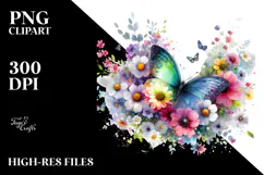 Butterfly Watercolor Painting with Splashes Made of Spring Product Image 2