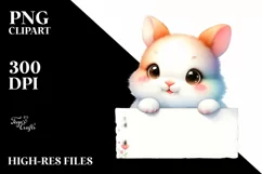 Colorful Baby Rabbit, Smiling | Sublimation | Clipart Product Image 3