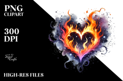 Glossy Heart Fire, Transparent PNG Product Image 2