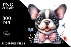 Watercolor Baby French Bulldog Cartoon, Transparent PNG Product Image 2