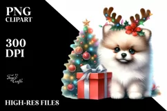 Enthusiastic Watercolor Pomeranian PNG Product Image 3