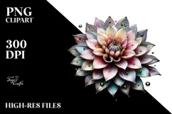 Dahlia with Metallic Accents PNG Product Image 2