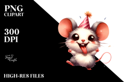 Playful Mouse with Party Hat Product Image 2