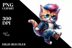 Cute Baby Cat Contempt Jeans PNG Product Image 3