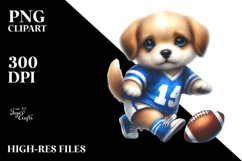 Watercolor Pastel Cute Baby Dog Playing Football in the Product Image 2
