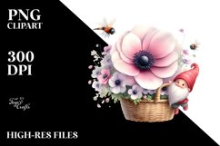 Adorable Gnome with Anemone, PNG Product Image 2