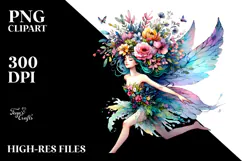 Fairy with Floral Wreath PNG Product Image 2