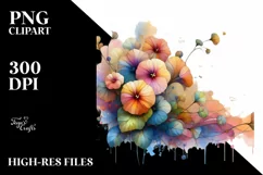 Abstract Glossy Nasturtium Watercolor Clipart Product Image 3