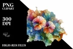 Abstract Glossy Nasturtium Watercolor Clipart Product Image 1