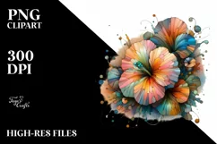 Abstract Glossy Nasturtium Watercolor Clipart Product Image 3