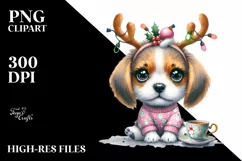 Expressive Watercolor Beagle PNG Product Image 3
