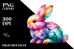 Colorful Pastel Bunny PNG Product Image 2