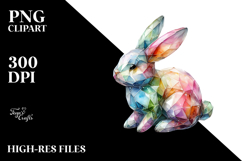 Colorful Pastel Bunny PNG Product Image 2