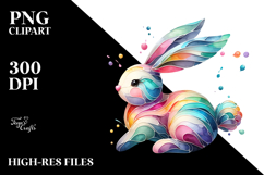 Colorful Pastel Bunny PNG Product Image 2