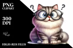 Cat Sitting es Big Eyes Confused | Sublimation | Clipart Product Image 1