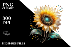 Sunflower with Metallic Insertions, Transparent PNG Product Image 2