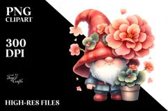 Artistic GNOME with Floral Ornament, PNG Product Image 2