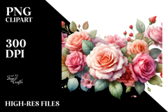 Colorful Horizontal Frame with Pink Rose Petals Product Image 2