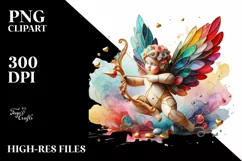 Cupid Angel Of Love Gesture Watercolor Florals Clipart Product Image 8