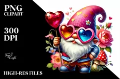 Valentines Gnome Heart Sign Sunglasses Colorful Fun Product Image 2