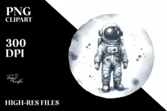 Vintage Washed Astronaut Boy Clipart Product Image 1