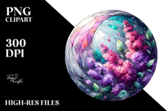 Abstract Stained Lilac with Round Wood Product Image 2