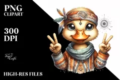 Funny Duck Portrait Smiling | Victory Sign Clipart Product Image 1