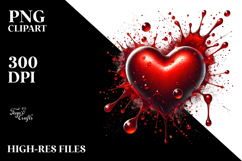 Glossy Heart on Splashy Background Product Image 2