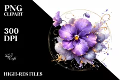 Shiny Violet Watercolor Splash | Sublimation Clipart Product Image 3