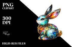 Colorful Bunny Golden Insertions PNG Product Image 2