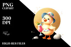 Cute Duck in Beachwear, High-Res PNG Product Image 2