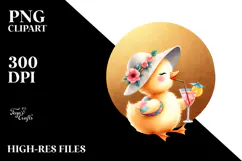Cute Duck in Beachwear, High-Res PNG Product Image 2